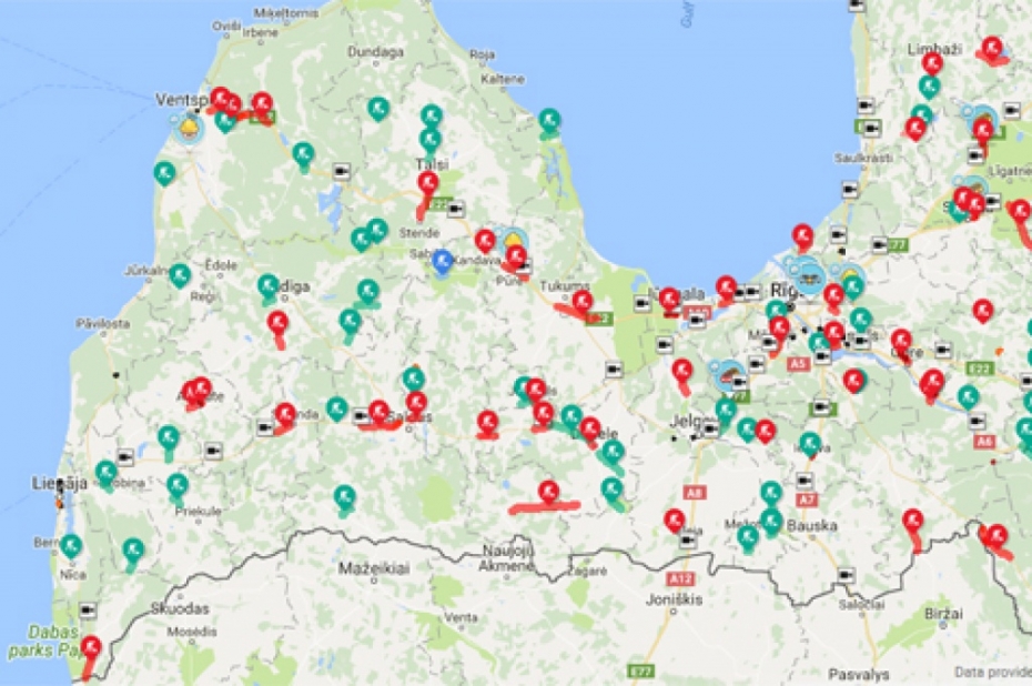 Visvairāk ierobežojumu uz Ventspils un Liepājas šosejas