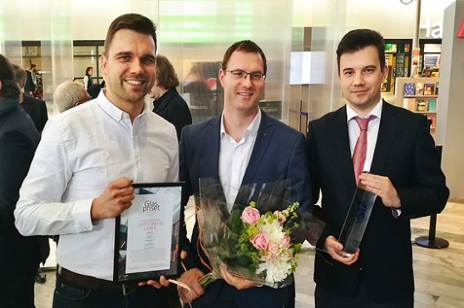 UPB saņem balvu par labāko stikla ēku Zviedrijā