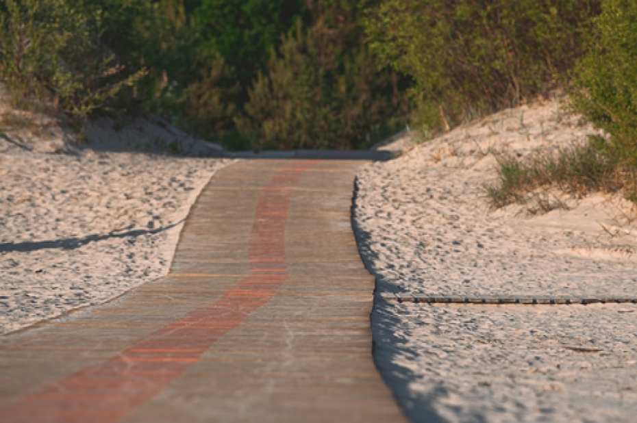 Uzstāda divu metru platas laipas četrās izejās uz pludmali