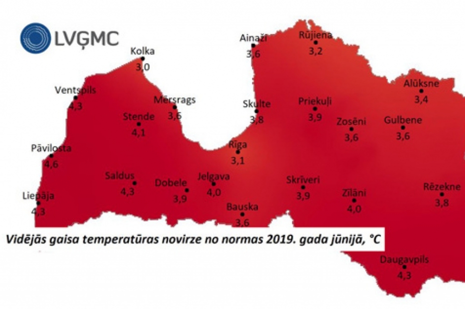 Šā gada jūnijs Latvijā bija siltākais novērojumu vēsturē