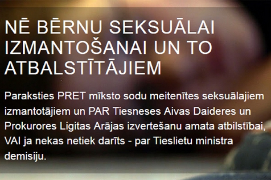 Pret noteikto sodu pedofiliem parakstījušies virs 17 tūkstošiem