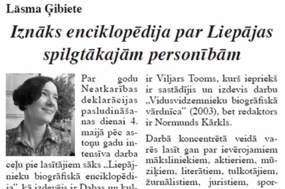 Arī Austrālijā zina par liepājnieku enciklopēdiju