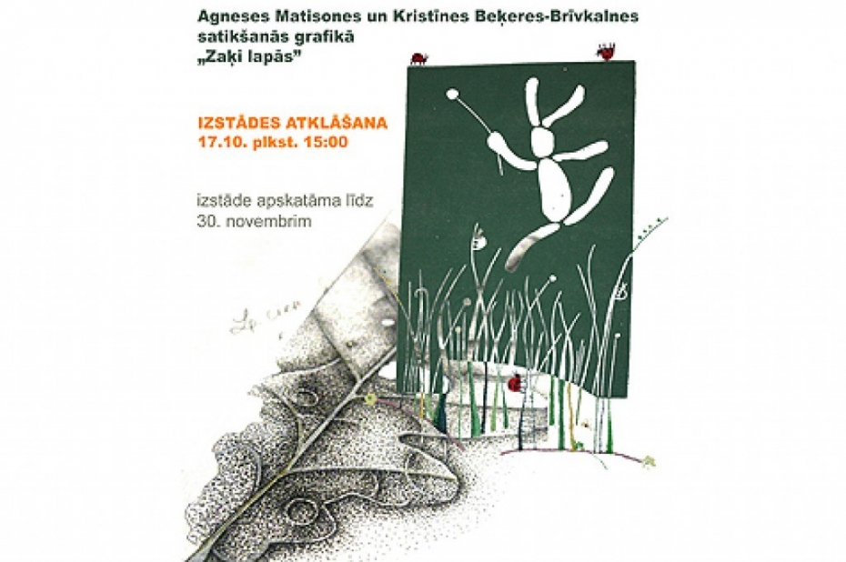 Bibliotēkā „Varavīksne” būs grafiku izstāde „Zaķi lapās”