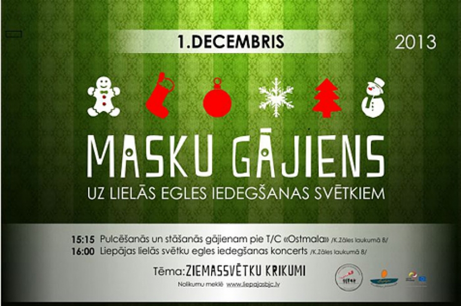 Pilsētas lielās egles atklāšanu ievadīs masku gājiens