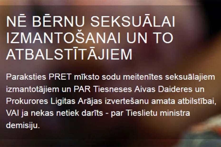 Vairāki tūkstoši parakstījušies pret noteikto sodu pedofiliem