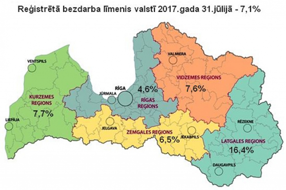Bezdarba līmenis turpina samazināties, arī Liepājā