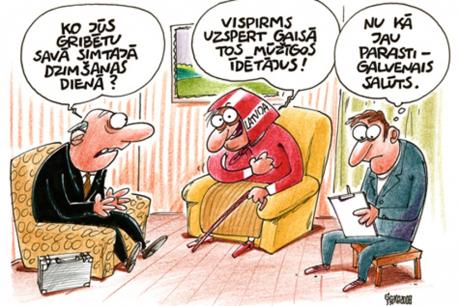 "Kurzemē" apskatāma Gata Šļūkas karikatūru izstāde