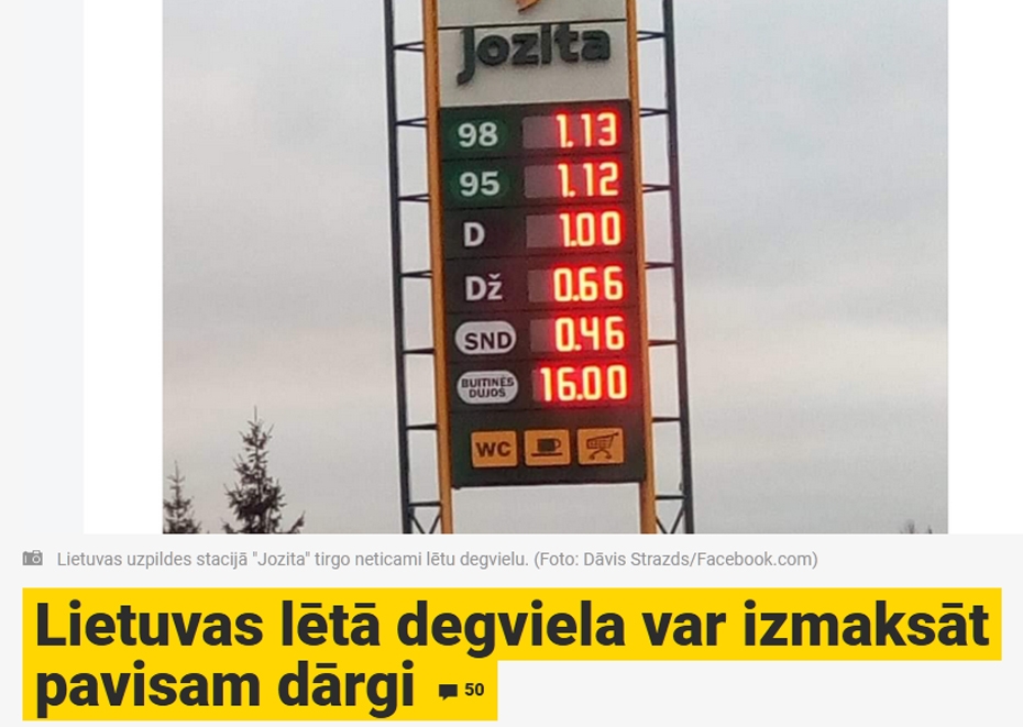 Jauns.lv: Lietuvas lētā degviela var izmaksāt pavisam dārgi