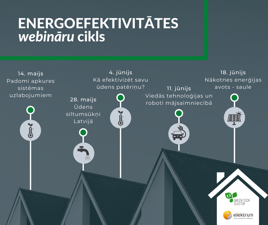 Aicina uz bezmaksas vebināru ciklu, kas veltīts energoefektivitātes jautājumiem