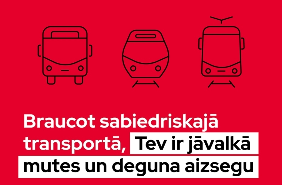  VM rosina atteikties no mutes un deguna aizsegu lietošanas sabiedriskajā transportā 