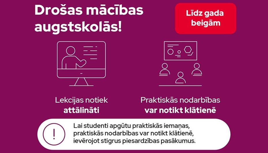 "Covid-19" dēļ augstskolām daļēji attālināti jāstrādā līdz pat gada beigām