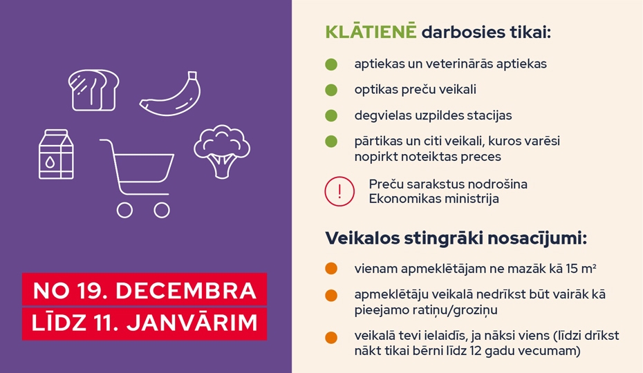 No 21.decembra valstī ieviesīs stingrākus ierobežojumus