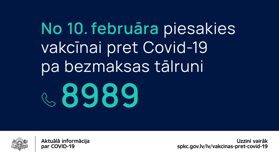 Vakcīnas pret "Covid–19" pieteikšanās tālruņa līnija darbību sāks trešdien