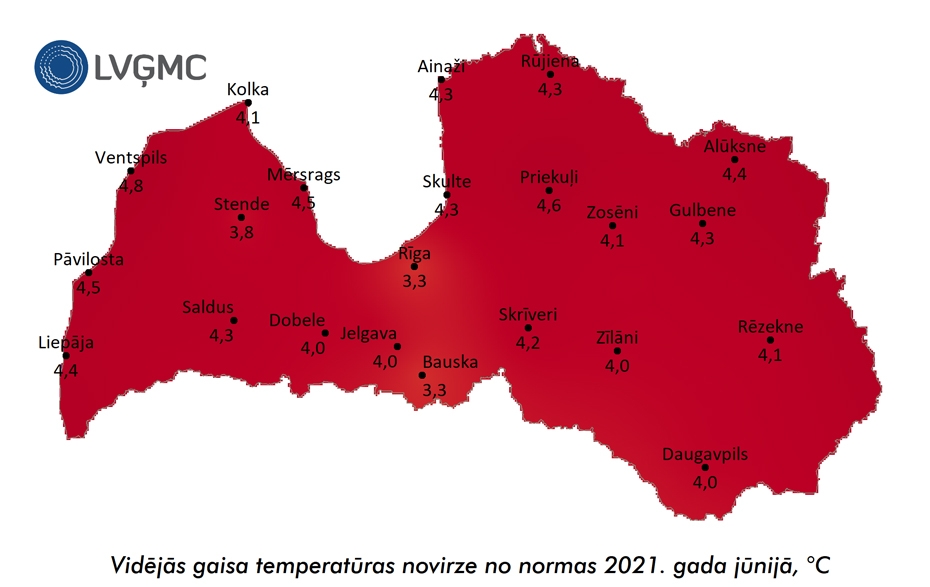  Šī gada jūnijs bijis siltākais Latvijas novērojumu vēsturē