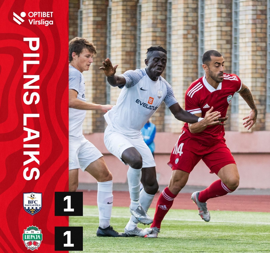 FK "Liepāju" virslīgā nospēlē neizšķirtu ar "Daugavpili"