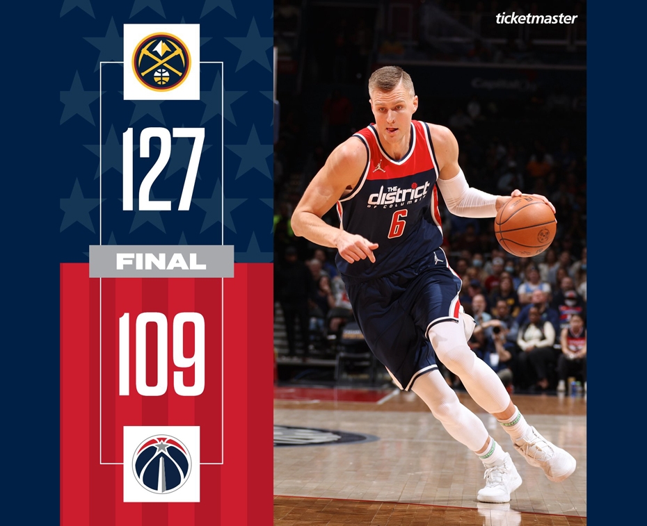 Kristapam Porziņģim 16 punkti "Wizards" zaudējumā