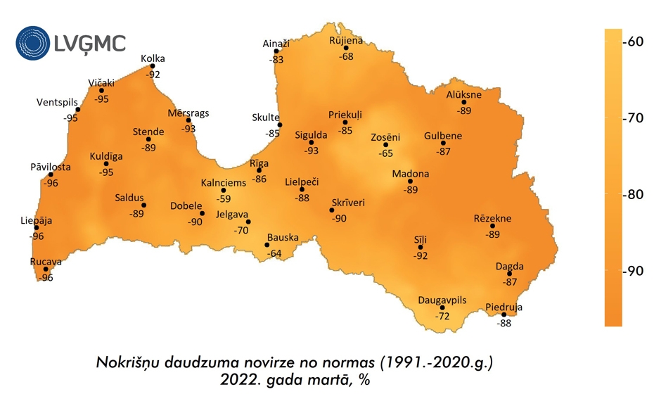 Marts bijis otrais sausākais novērojumu vēsturē