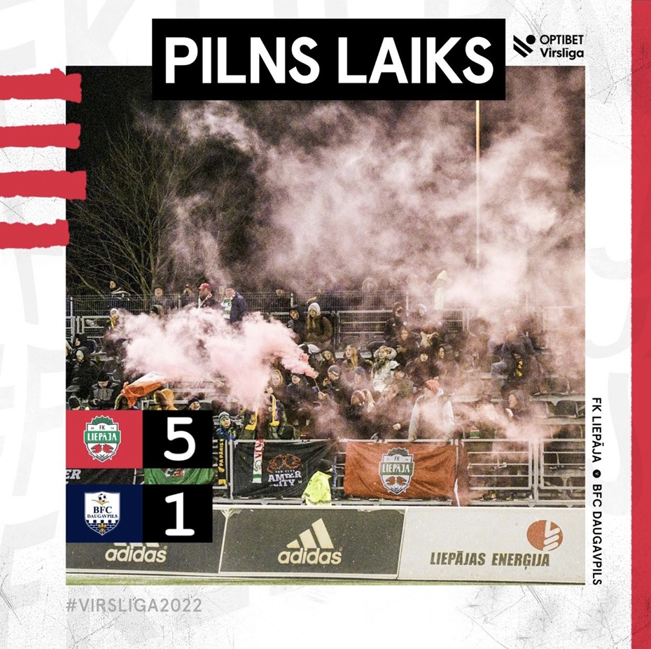 "Liepāja" futbola virslīgā svin ceturto uzvaru četrās spēlēs