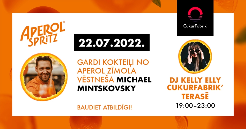 Pludmales bārā un naktsklubā "Cukurfabrik’" notiks "Aperol Spritz" pasākumi