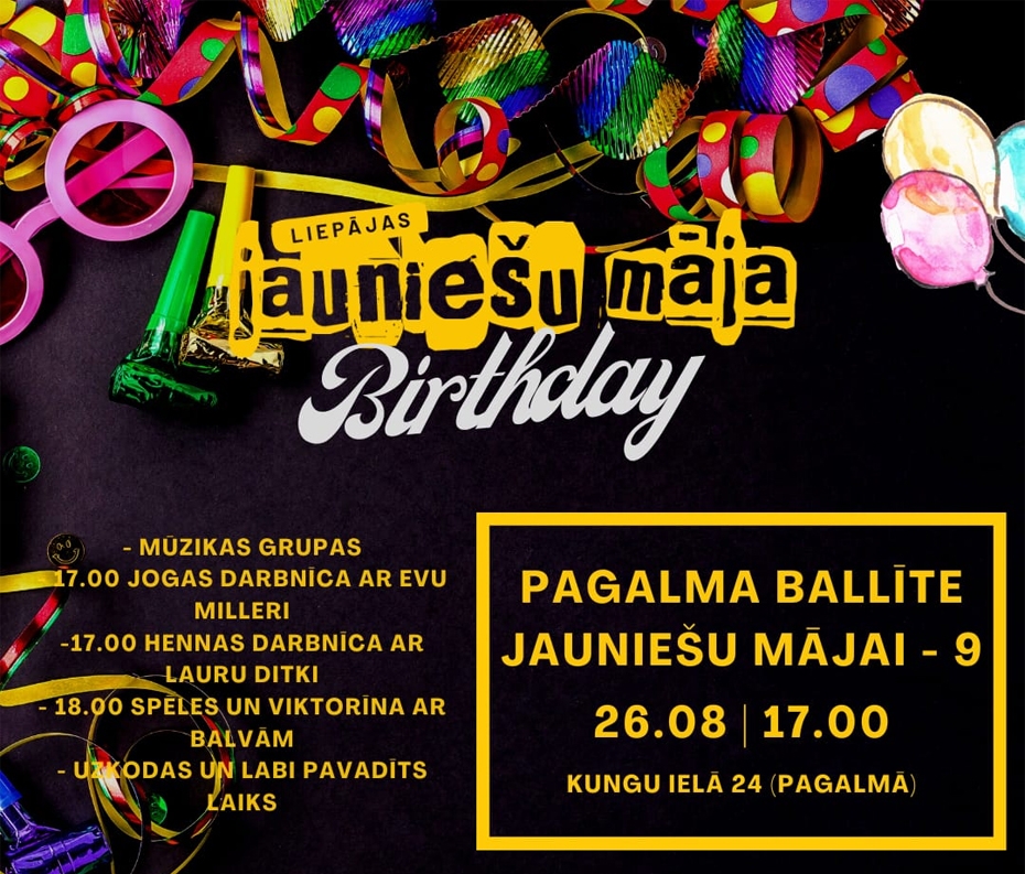 Var pieteikties Jauniešu mājas dzimšanas dienas svinībām