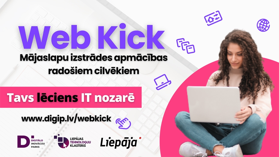 Sāks apmācību programmu mājaslapu izveidē "Web Kick"