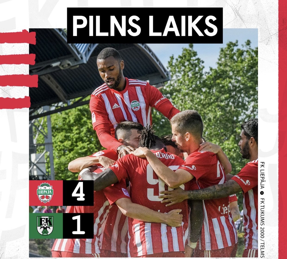 FK "Liepāja" mājās ar 4:1 sagrauj "Tukums 2000"/TSS komandu