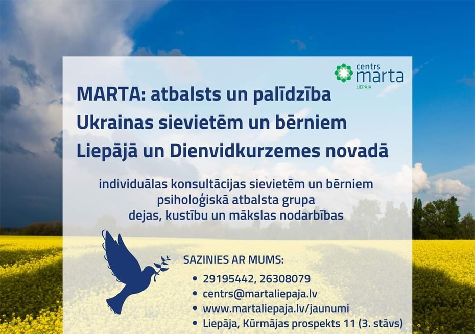  Centrs MARTA paplašina Ukrainas sievietēm un bērniem pieejamo pakalpojumu klāstu
