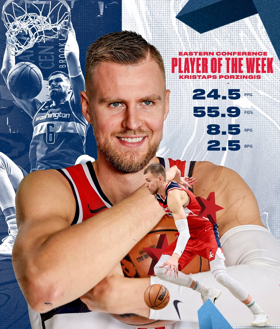 Porziņģis un Dončičs atzīti par NBA nedēļas labākajiem spēlētājiem