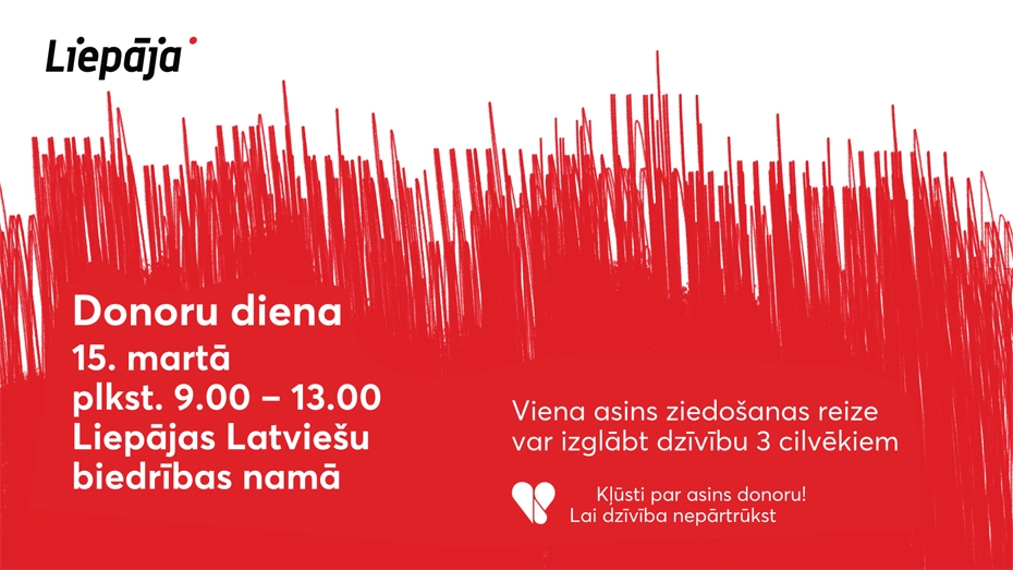 Pilsētas dzimšanas dienas nedēļā rosina veidot tradīciju ziedot asinis