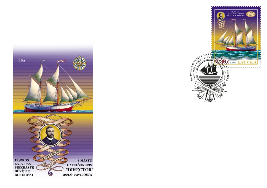 "Latvijas pasts" velta pastmarku lielākajam Pāvilostā tapušajam buriniekam 