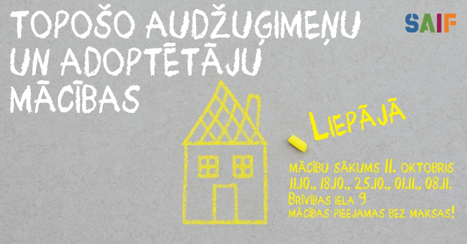 Vēl dažas brīvas vietas audžuģimeņu un adoptētāju mācībām Liepājā
