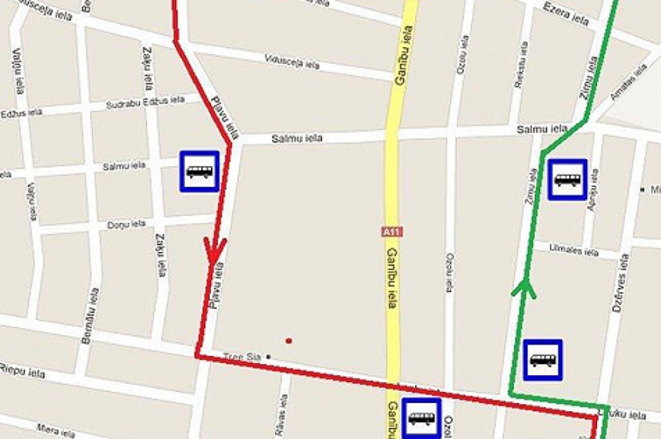 Daļēji slēdzot krustojumu, mainās sabiedriskā transporta kustība