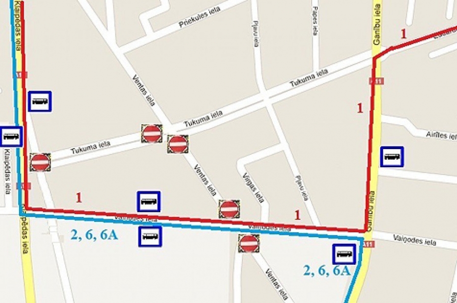 Autobusu satiksmi novirzīs pa Vaiņodes ielu
